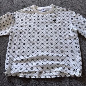 White Patterned Short Sleeve Tee